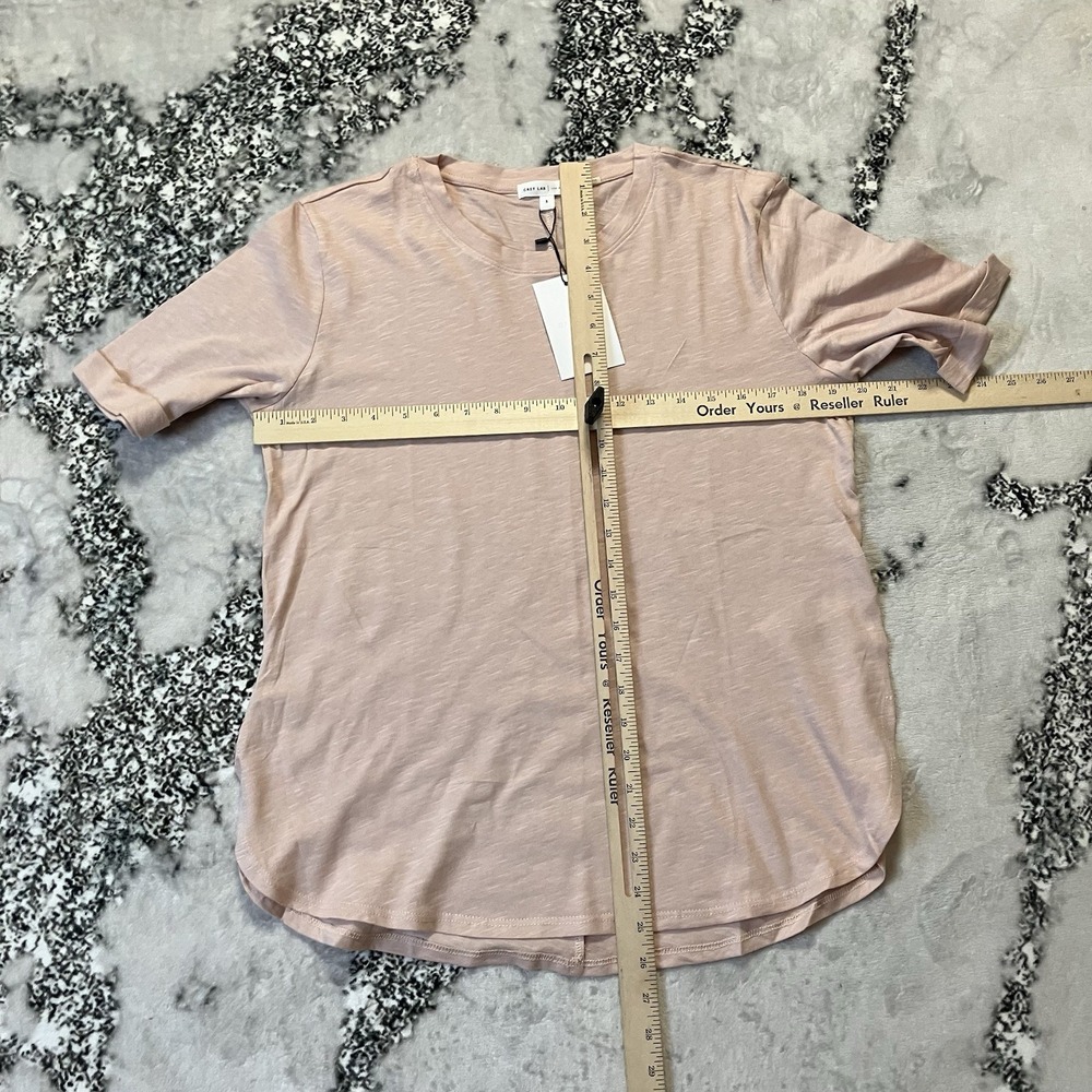 Grey Lab Shirt Womens‎ Size Small Pink Short Sleeve USA Made Cotton Basic - Picture 2 of 8